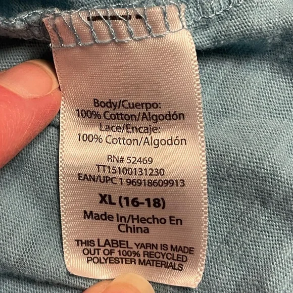 Time & Tru Cute Lightweight Top - Light Turquoise - Size XL - Picture 6 of 7